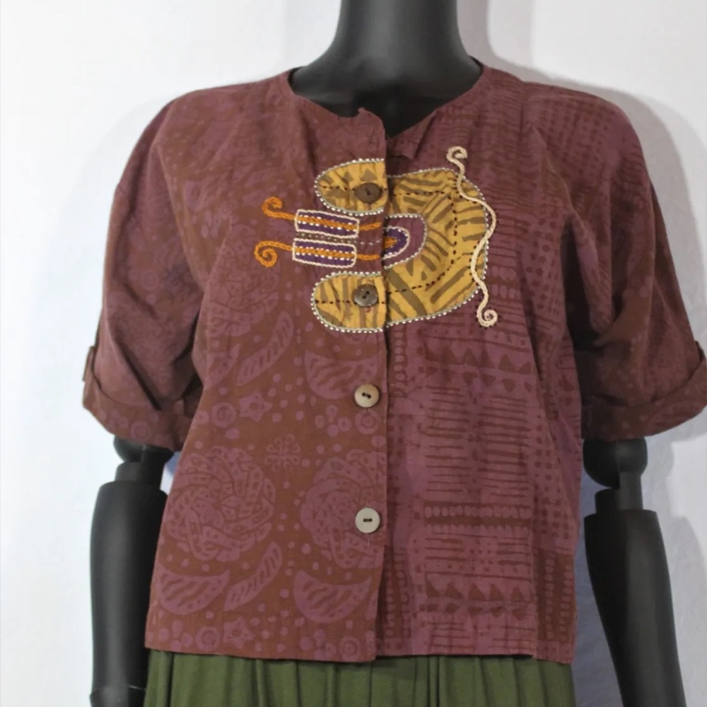 Marketplace Handwork of India Hand-Dyed Crop Top, S